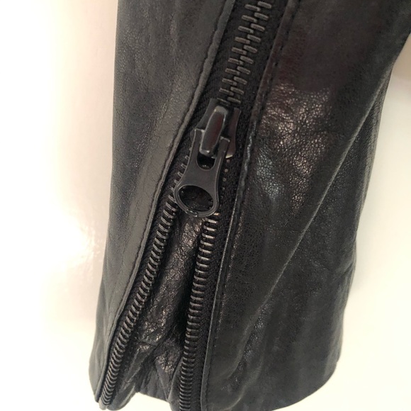 Vince Black Leather Jacket Size Small - Picture 6 of 12